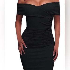 Elegant Black Off-Shoulder Dress